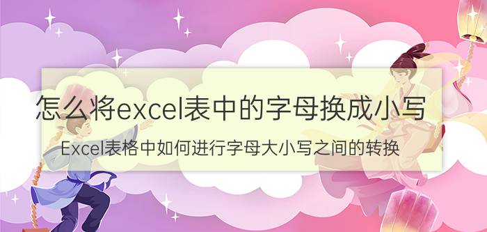 怎么将excel表中的字母换成小写 Excel表格中如何进行字母大小写之间的转换？